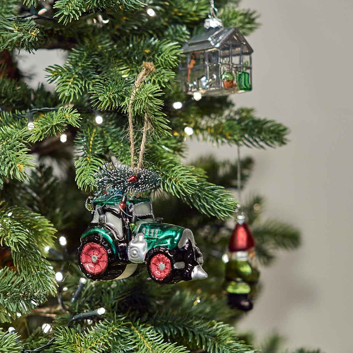 Festive Tractor Shaped Bauble