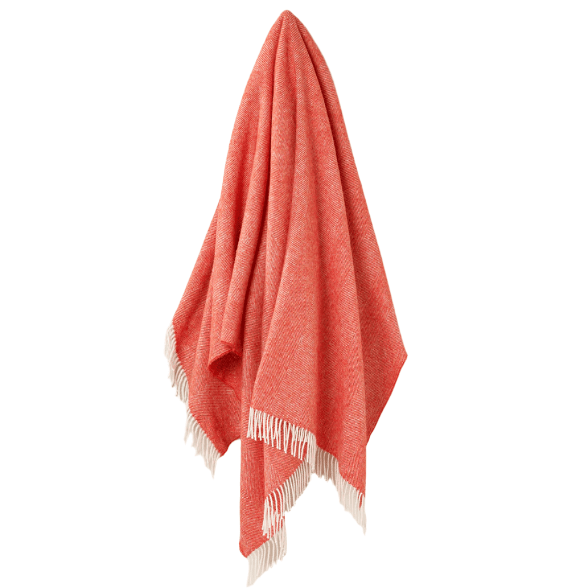 Flame Shetland Herringbone Throw by Bronte