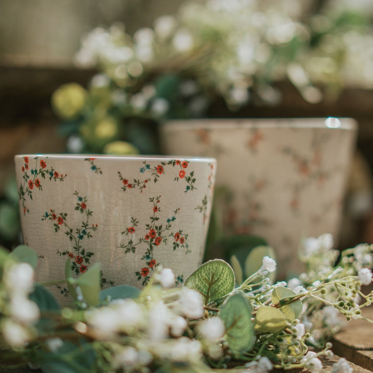 Floral Pot, Poppy Design, Small