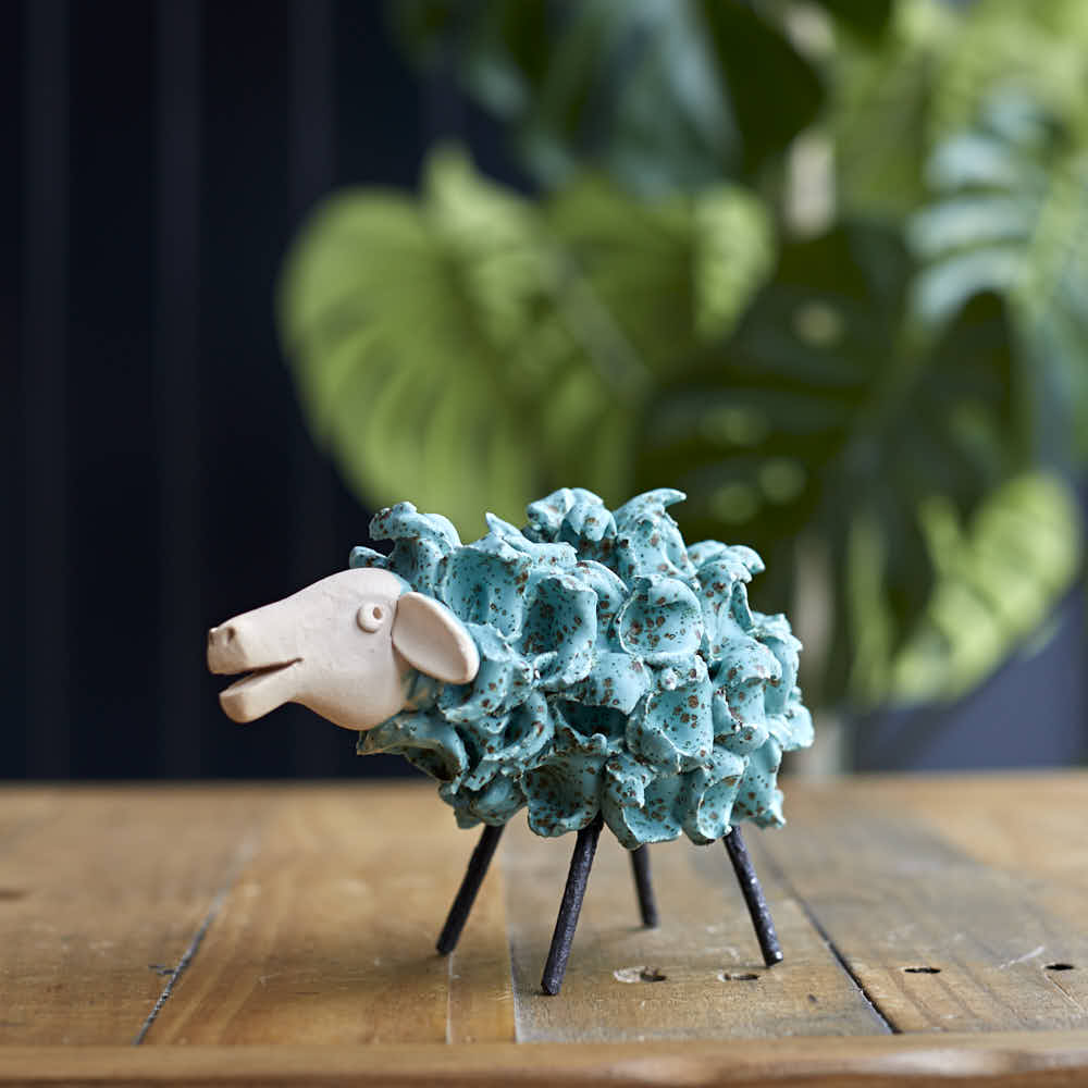 Fluffy Sheep, Turquoise - Angela Reed -