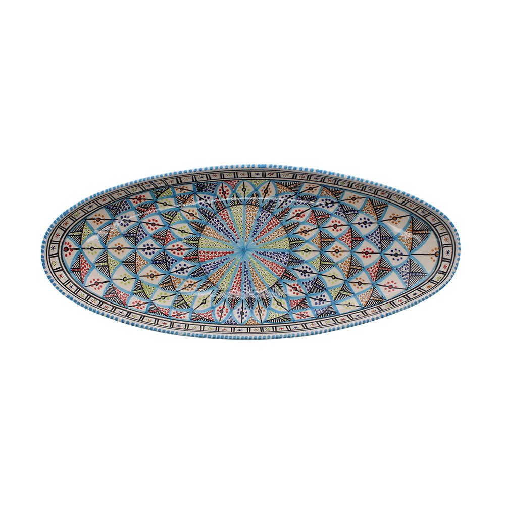 Giant Hand Made Oval Dish, Rainbow