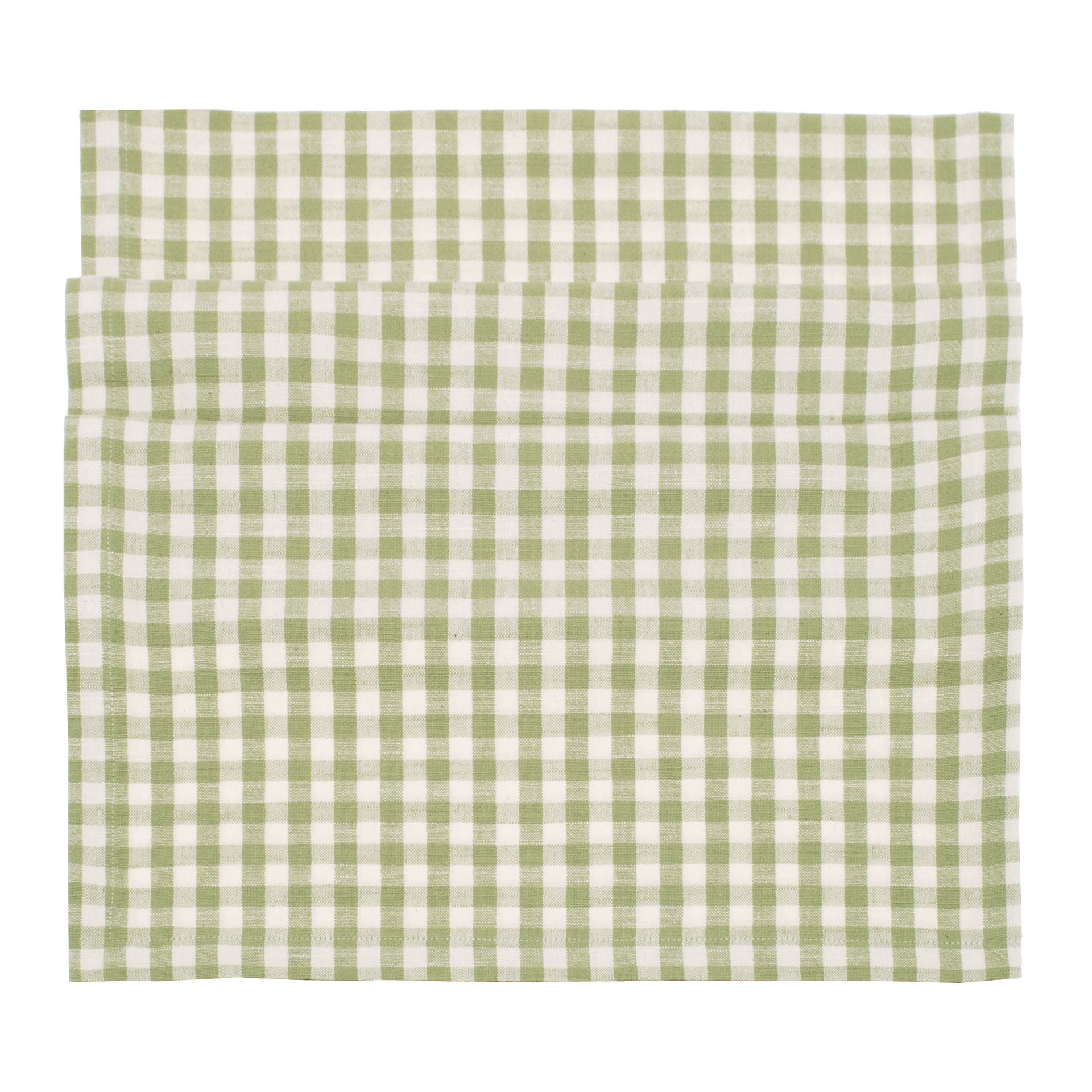 Gingham Table Runner, Olive