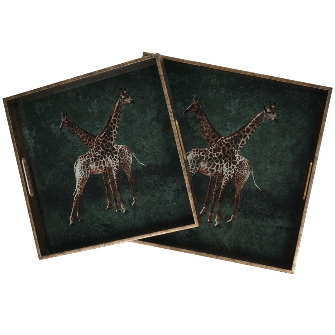Giraffe Decorative Set of 2 Nesting Trays