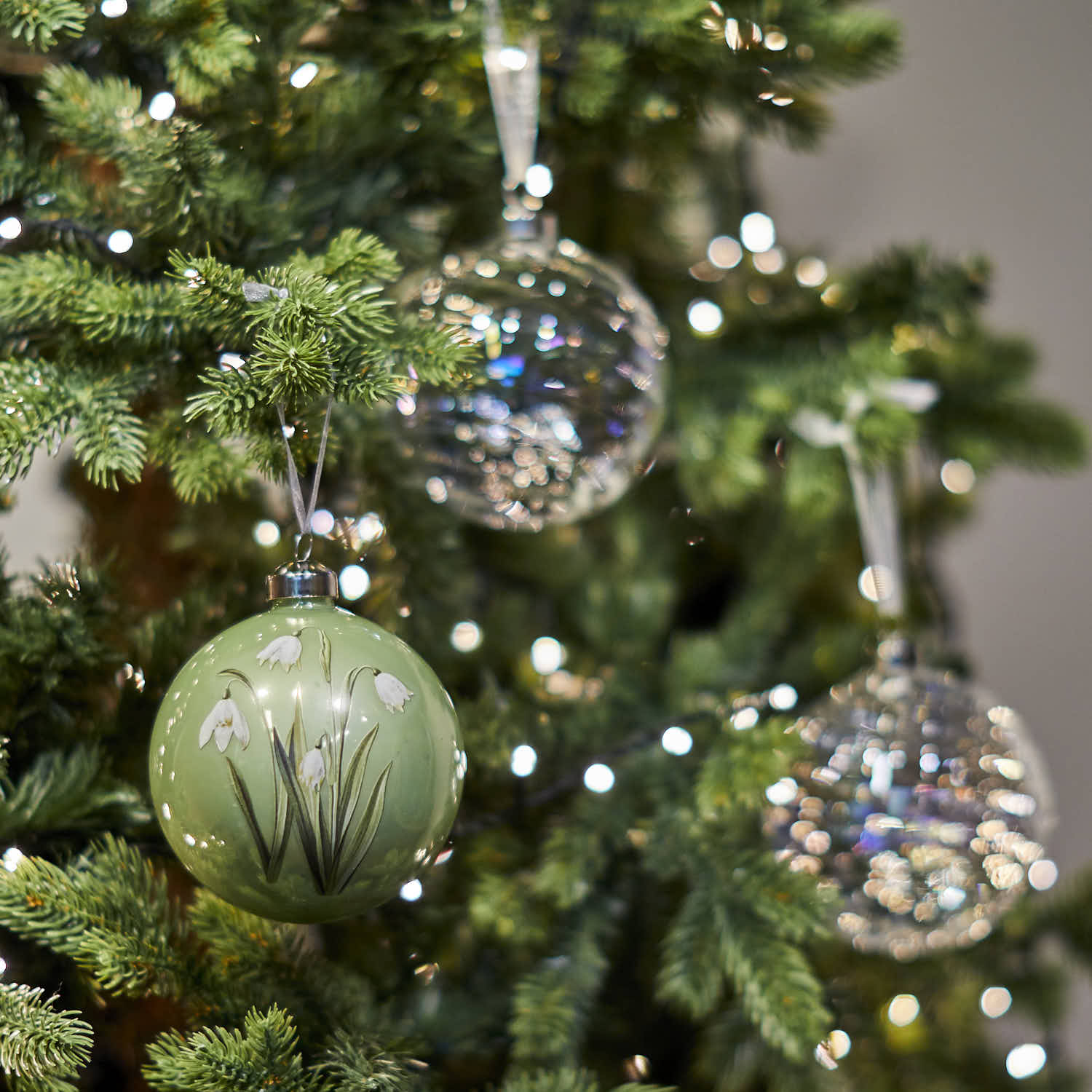 Glass Snowdrop Bauble, Large