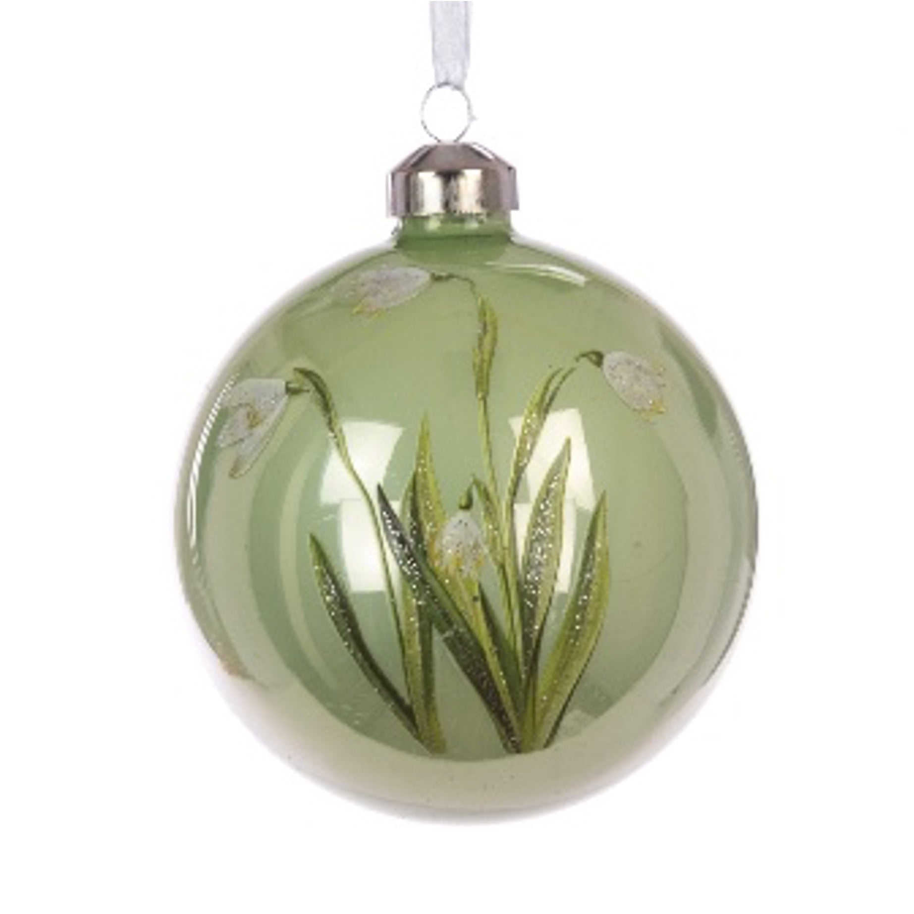 Glass Snowdrop Bauble, Large