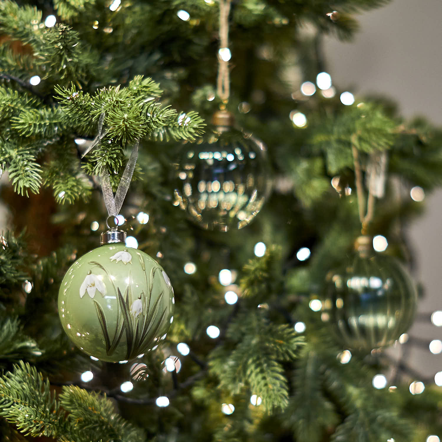 Glass Snowdrop Bauble, Small