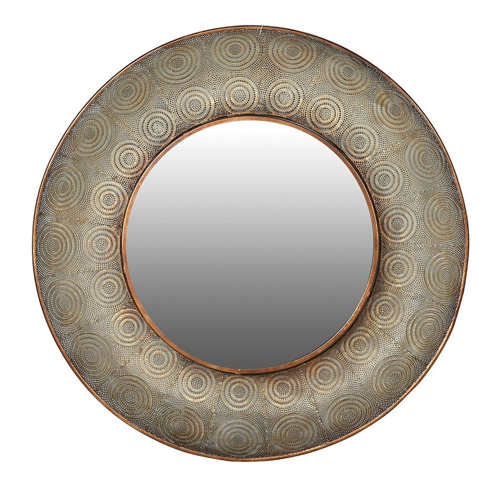 Gold Mesh Round Wall Mirror