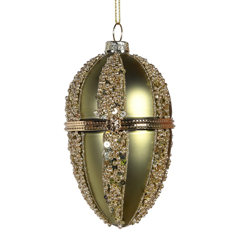 Green and Gold Faberge Style Bauble