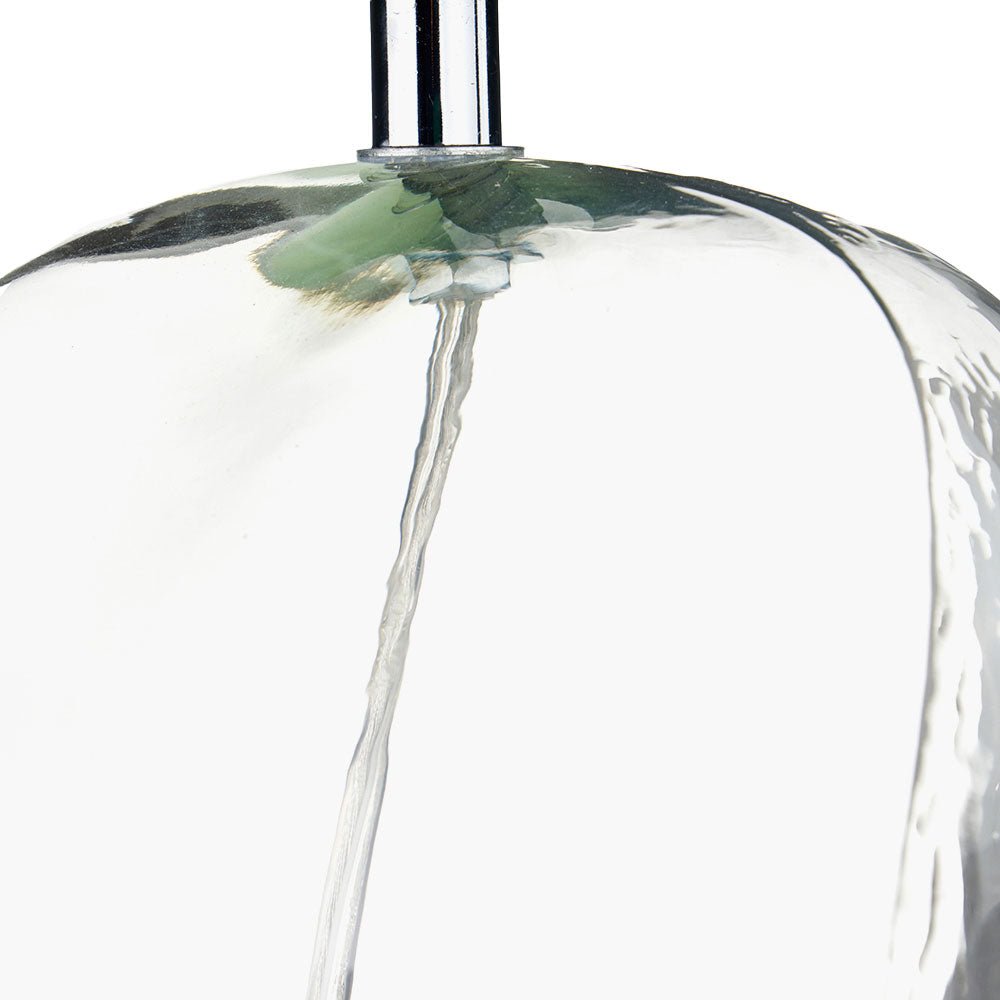 Hallie Clear Glass Table Lamp with Grey Shade