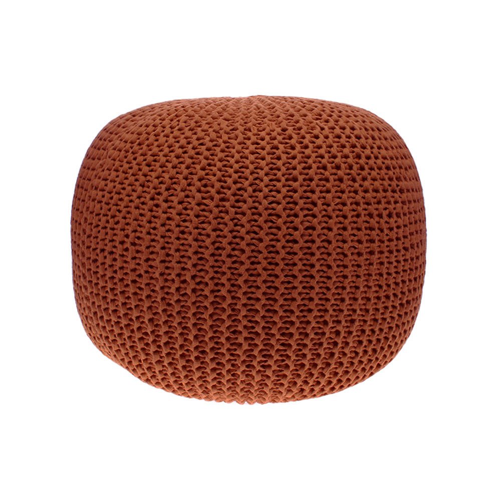 Hand Knitted Pouffe Navy,Mustard,Copper