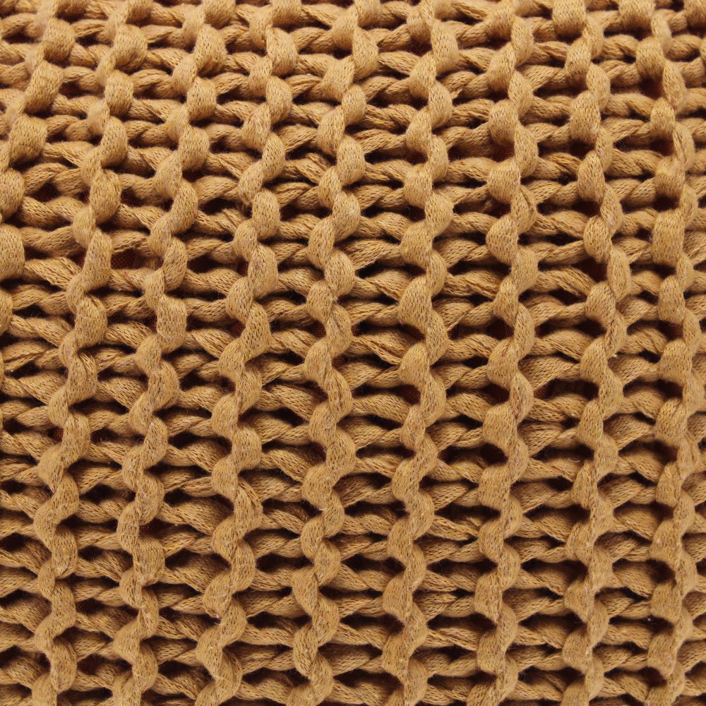 Hand Knitted Pouffe Navy,Mustard,Copper