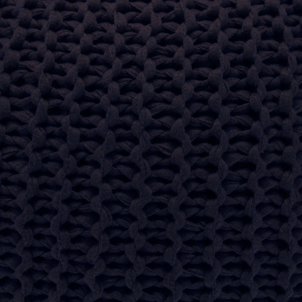 Hand Knitted Pouffe Navy,Mustard,Copper