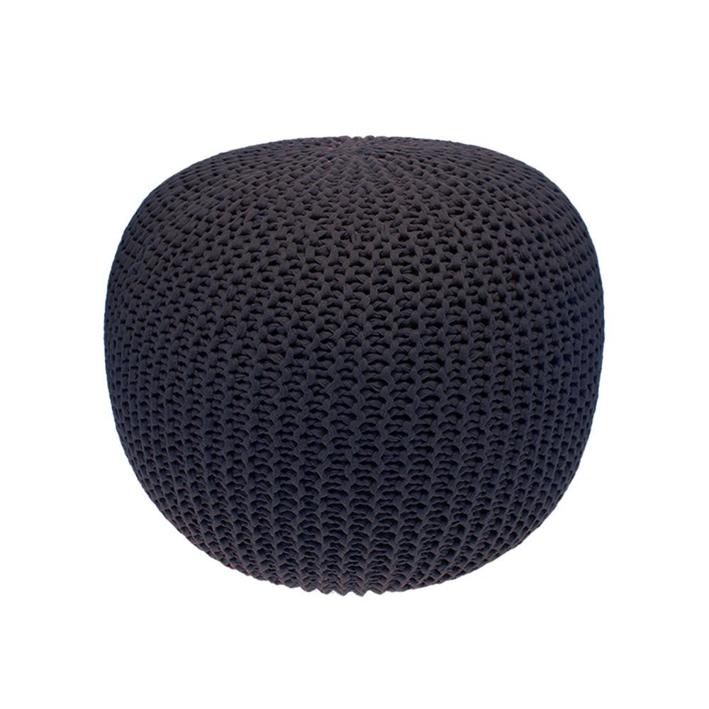 Hand Knitted Pouffe Navy