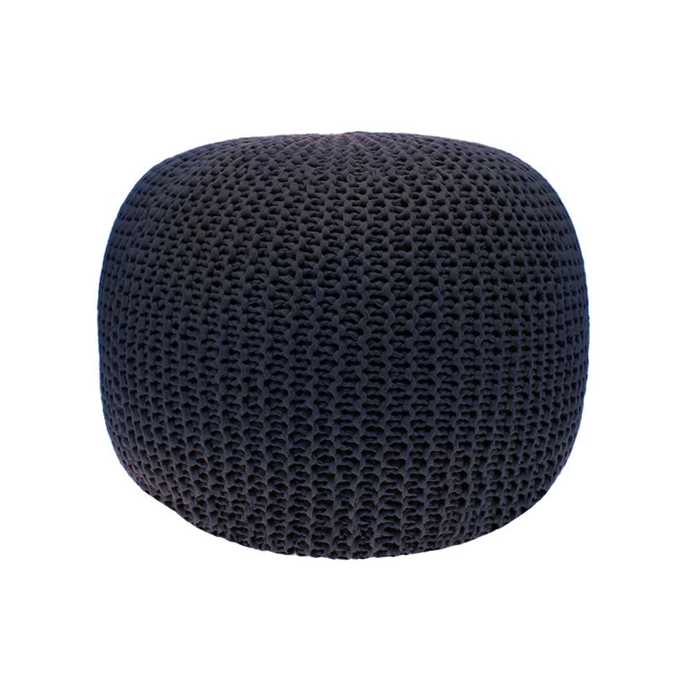 Hand Knitted Pouffe Navy,Mustard,Copper