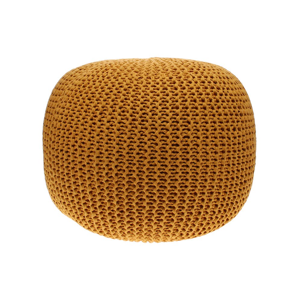 Hand Knitted Pouffe Navy,Mustard,Copper