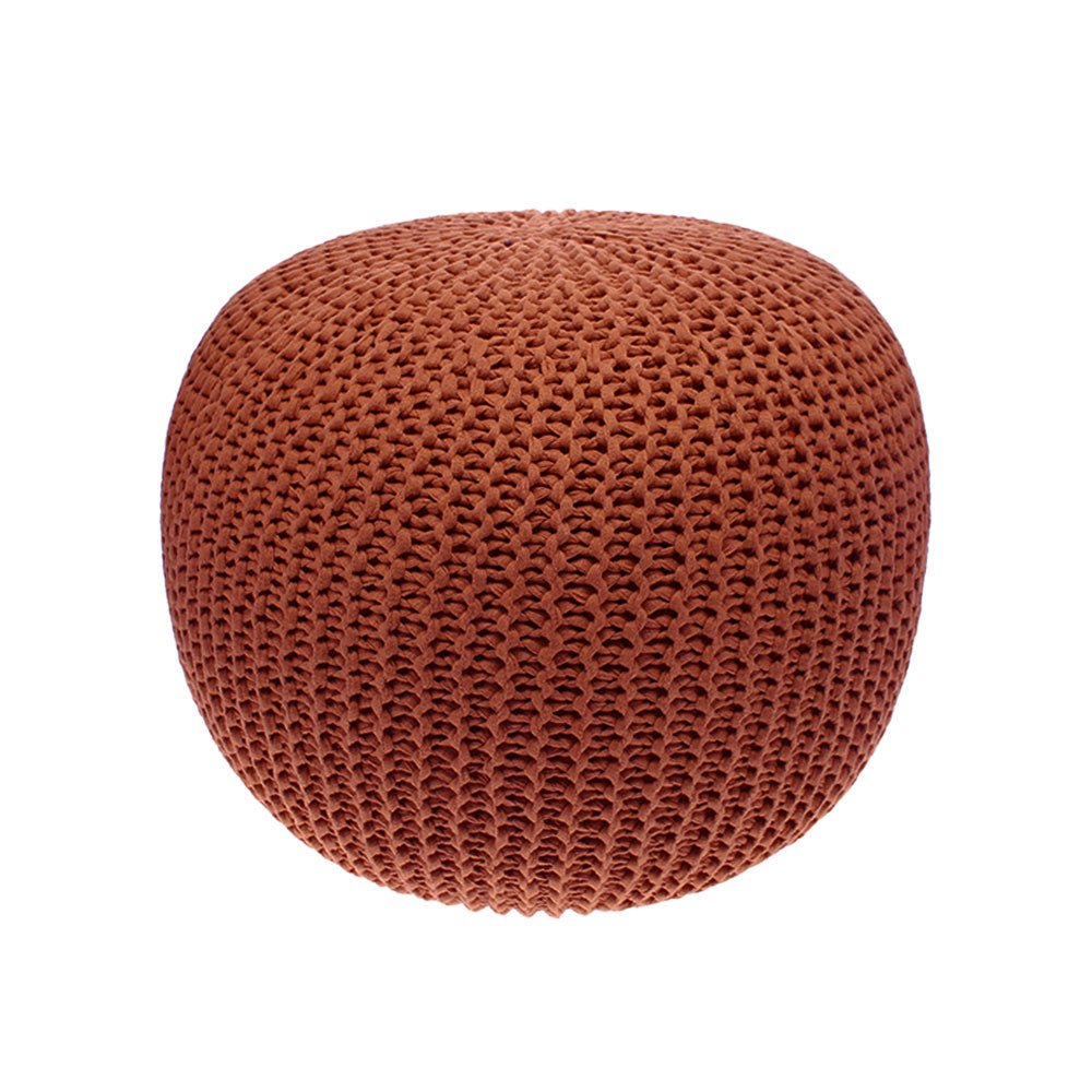 Hand Knitted Pouffe Copper