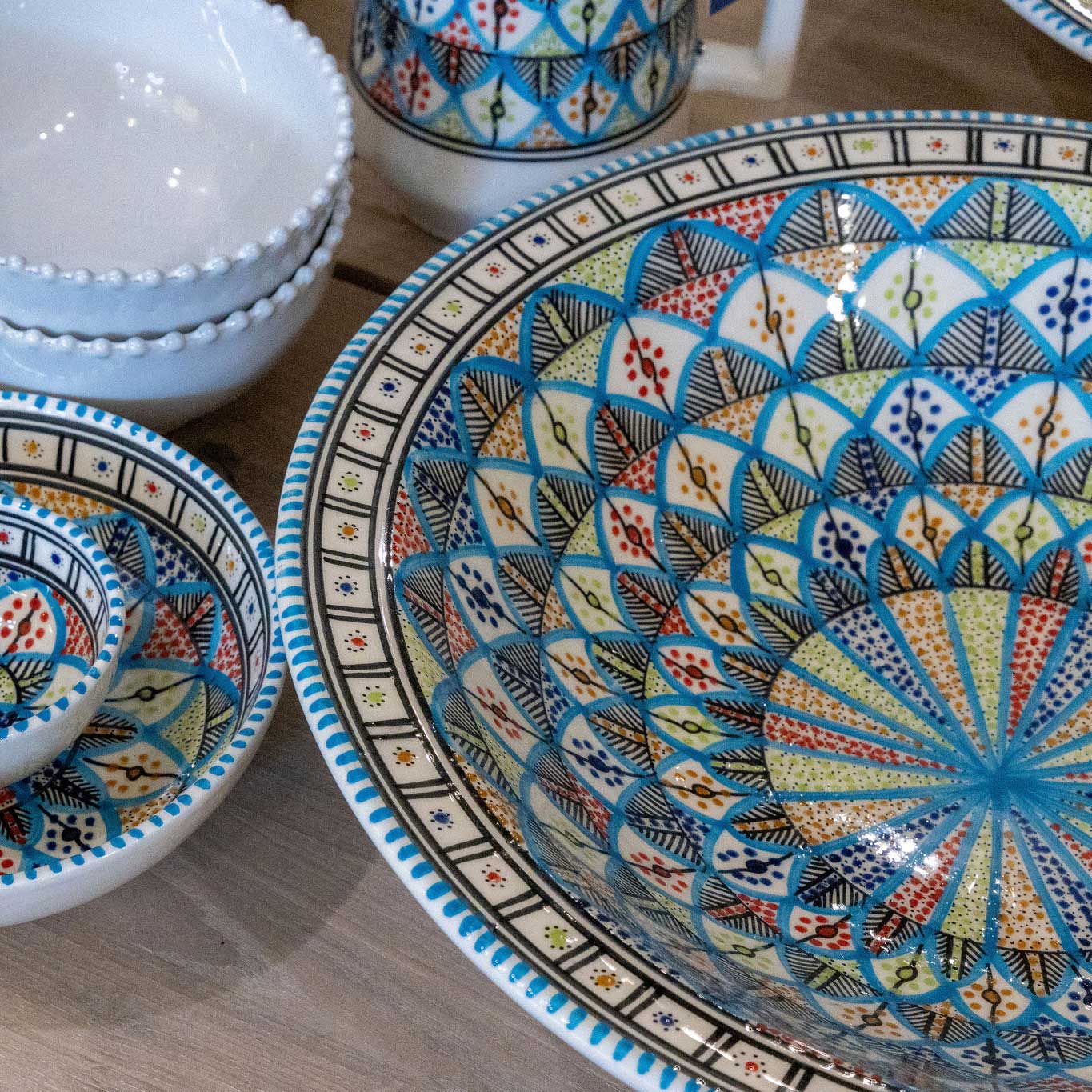 Hand Made Ceramic Dip Bowl, Rainbow