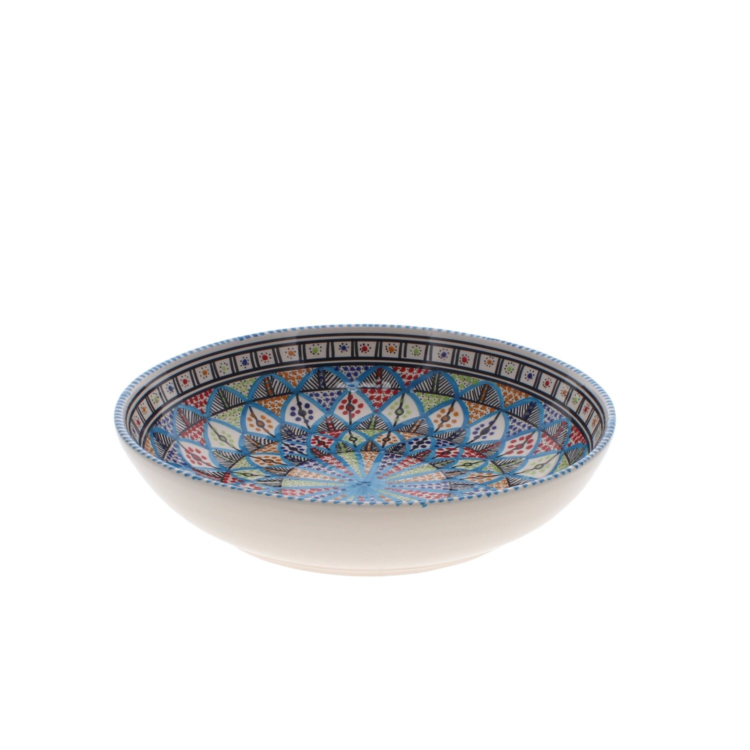 Hand Made Shallow Bowl, Rainbow, Extra Large