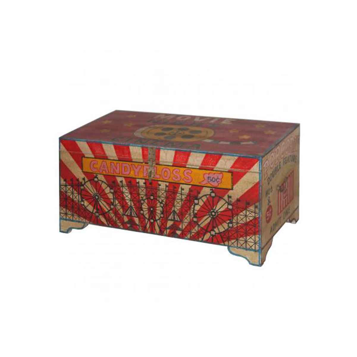Hand Painted Vintage Movie Storage Chest