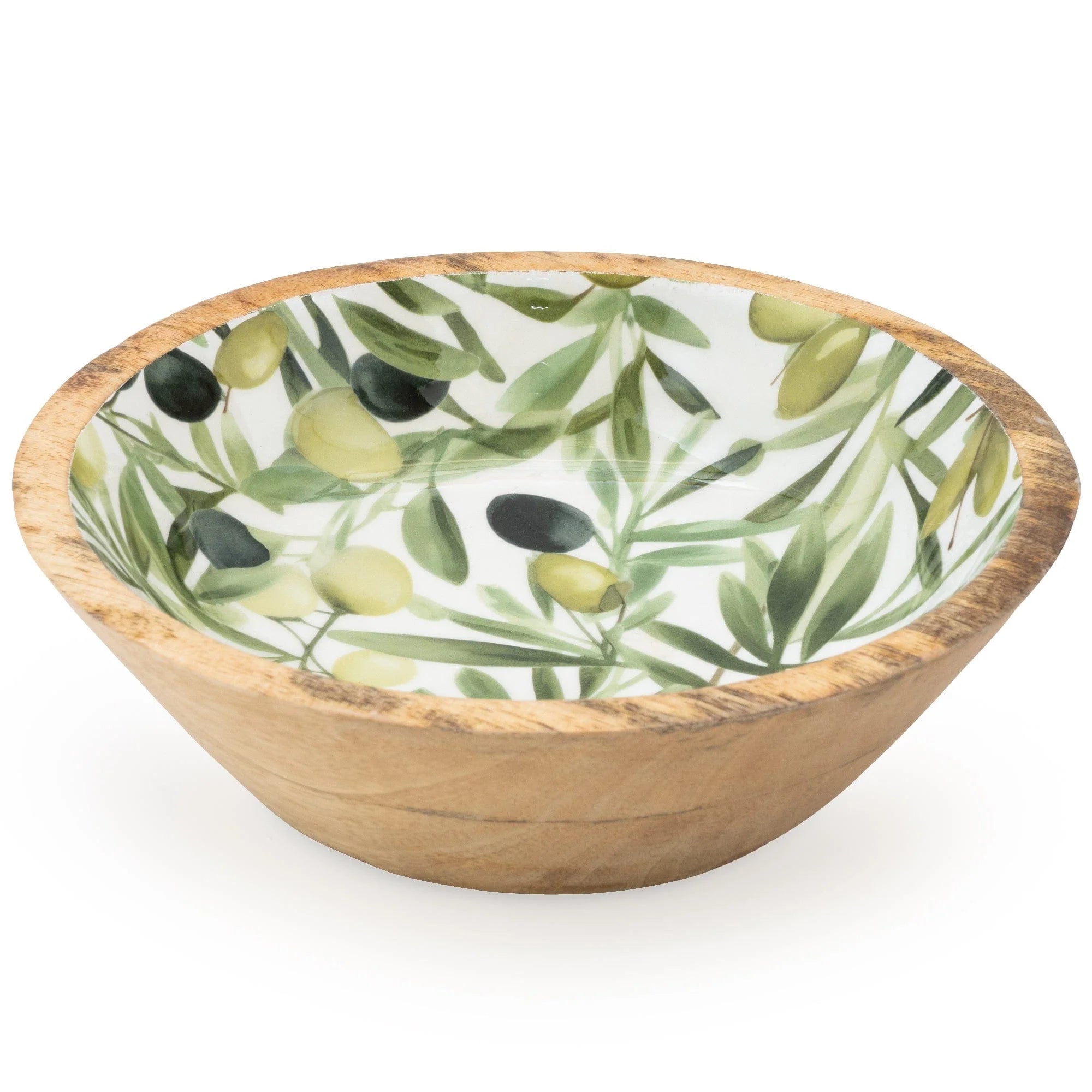 Handcrafted Mango Wood Bowl, Olives