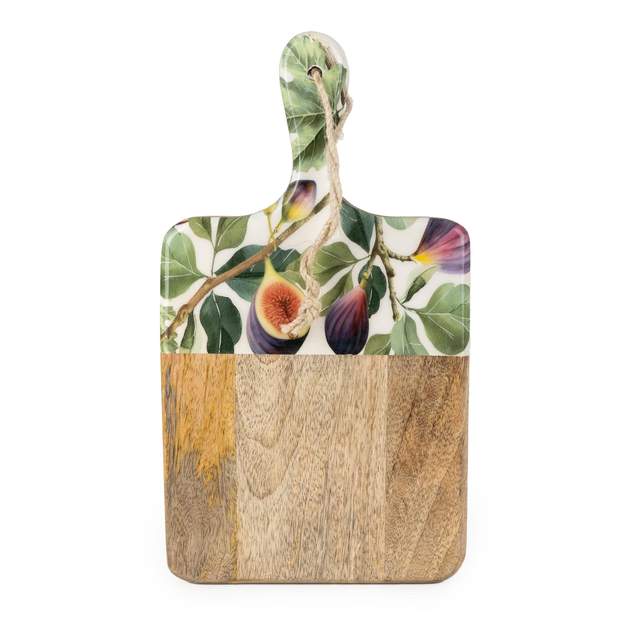 Handcrafted Serving Paddle Board Mango Wood, Figs