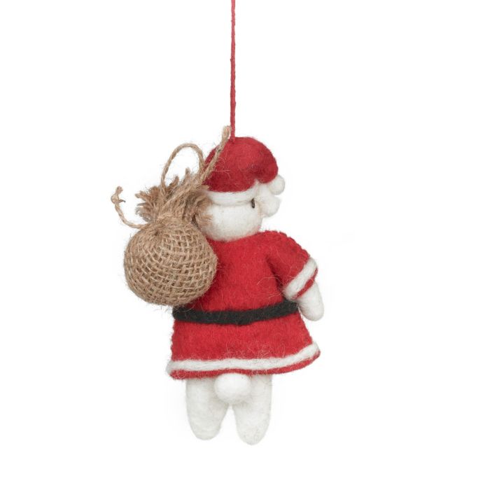 Handmade Felt Bear Christmas Decoration