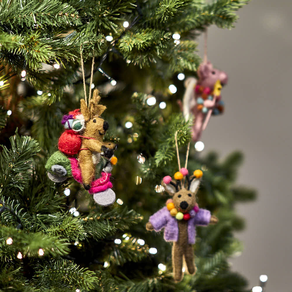 Handmade Felt Comet the Reindeer Hanging Christmas Decoration