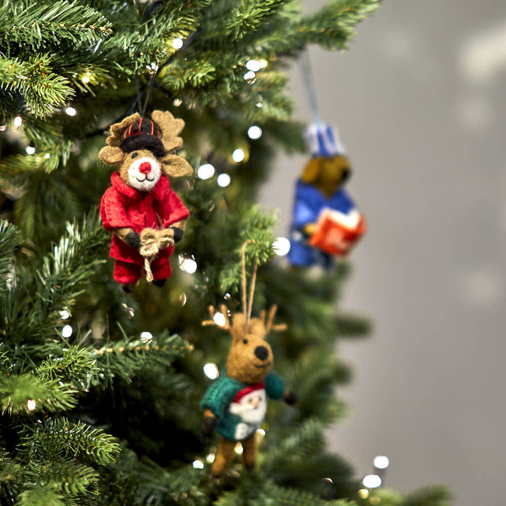 Handmade Felt Dasher the Christmas Reindeer Hanging Decoration