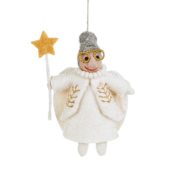 Handmade Felt Fairy Godmother Christmas Decoration