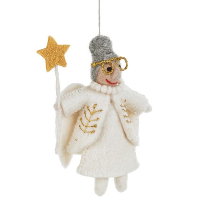 Handmade Felt Fairy Godmother Christmas Decoration
