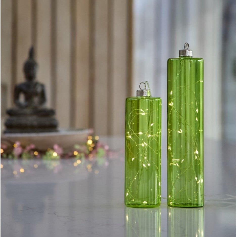 Hanging LED Glass Cylinders Amber,Amarillo,Aqua,Lavender,Lime Green,Camellia