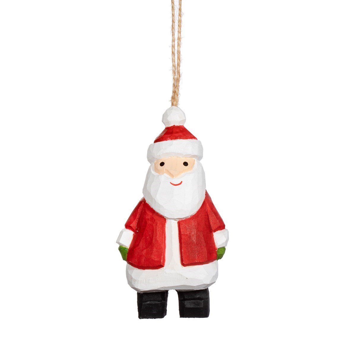 Hanging Wooden Santa Decoration