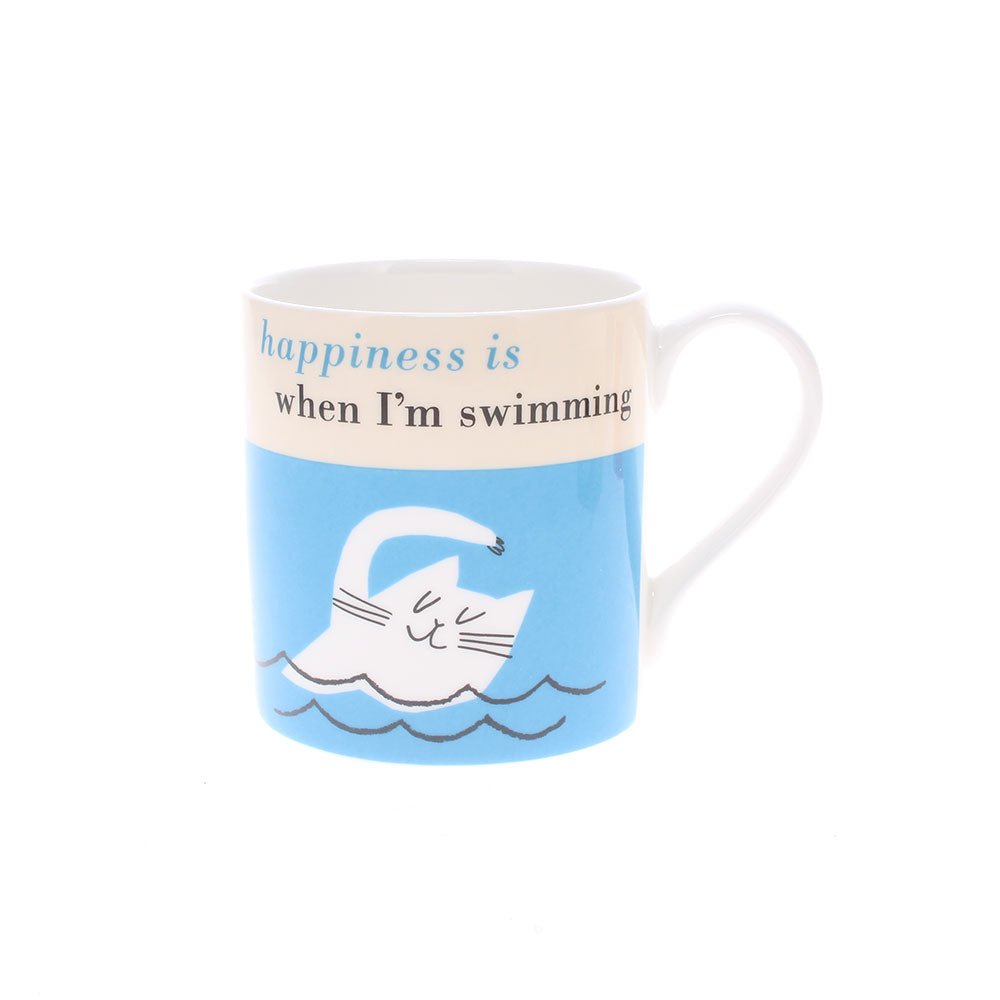 Happiness is When I'm Swimming Mug, Turquoise