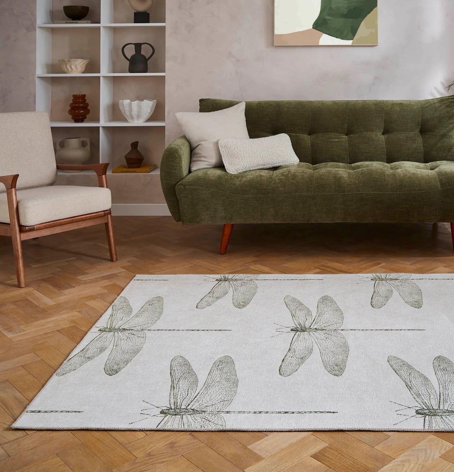 Harlequin Demoiselle Washable Rug, Fern 76 x 150cm,120 x 170cm,152 x 230cm,185 x 290cm,61 x 230cm