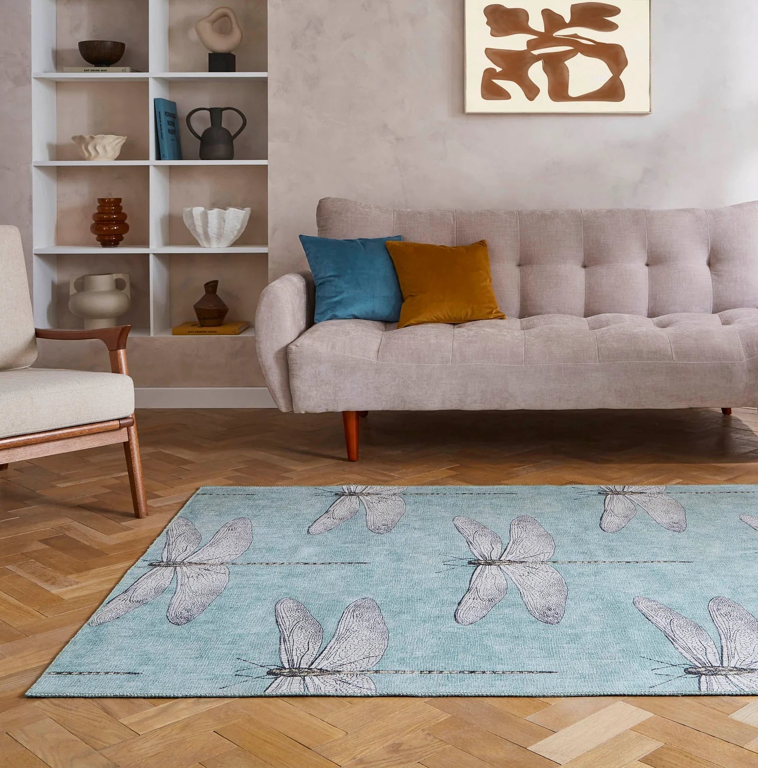Harlequin Demoiselle Washable Rug, Mineral 76 x 150cm,120 x 170cm,152 x 230cm,185 x 290cm,61 x 230cm