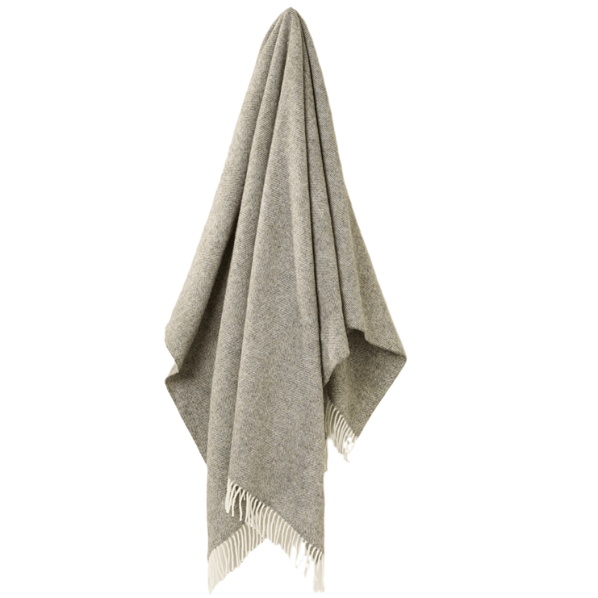 Herringbone Pure New Wool Throw in Vintage Grey