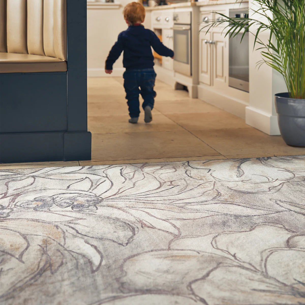 Hug Rug Eco-Washable Art Floral Rug 120 x 185cm,160 x 230cm,185 x 275cm,75 x 220cm