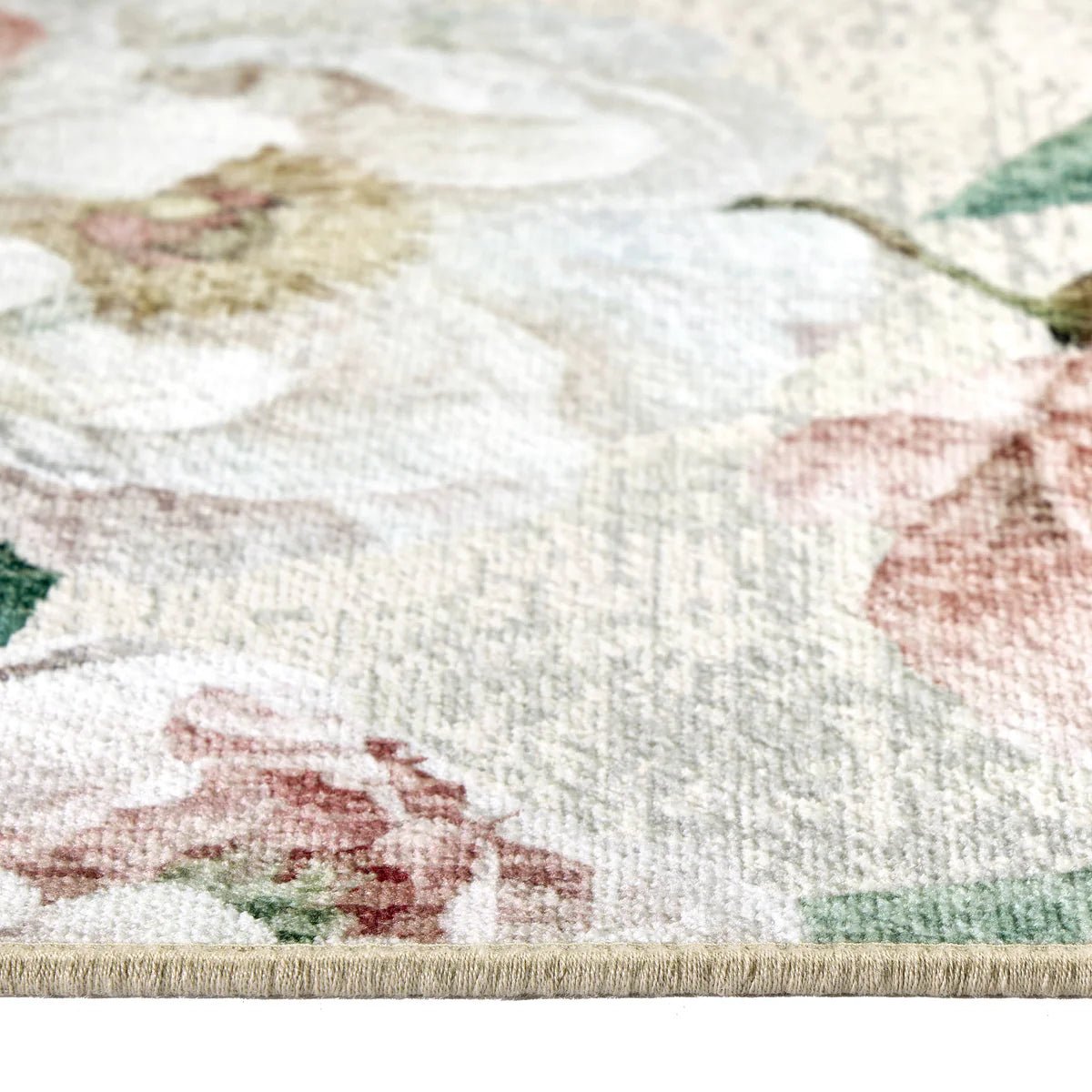 Hug Rug Eco-Washable Blooming Peonies Oyster Pink Rug 75 x 220cm,185 x 275cm,160 x 230cm,120 x 185cm