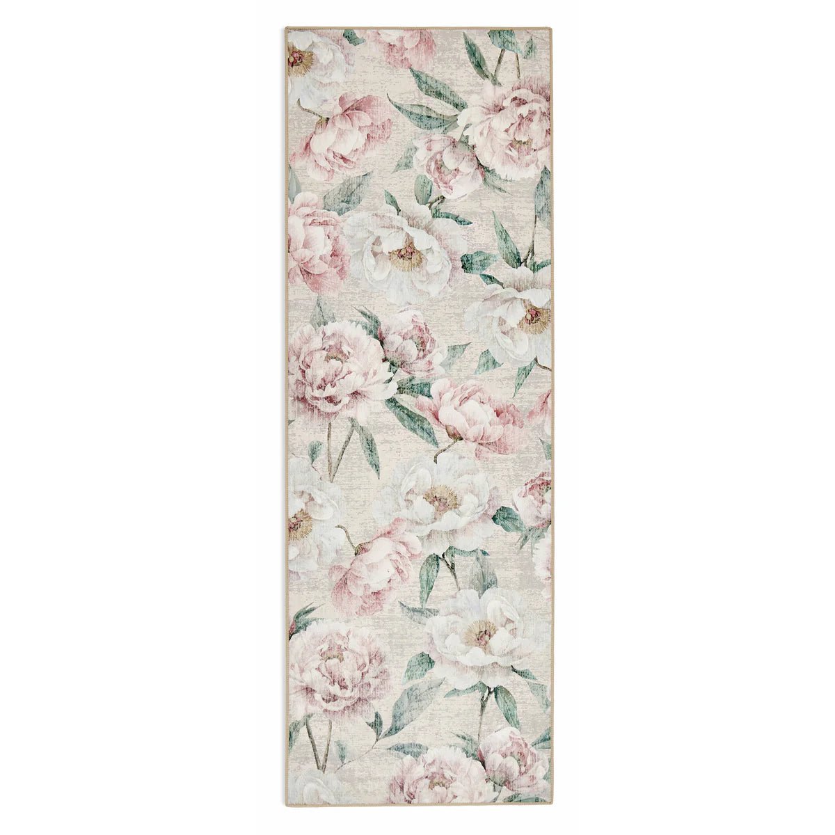 Hug Rug Eco-Washable Blooming Peonies Oyster Pink Rug 75 x 220cm,185 x 275cm,160 x 230cm,120 x 185cm