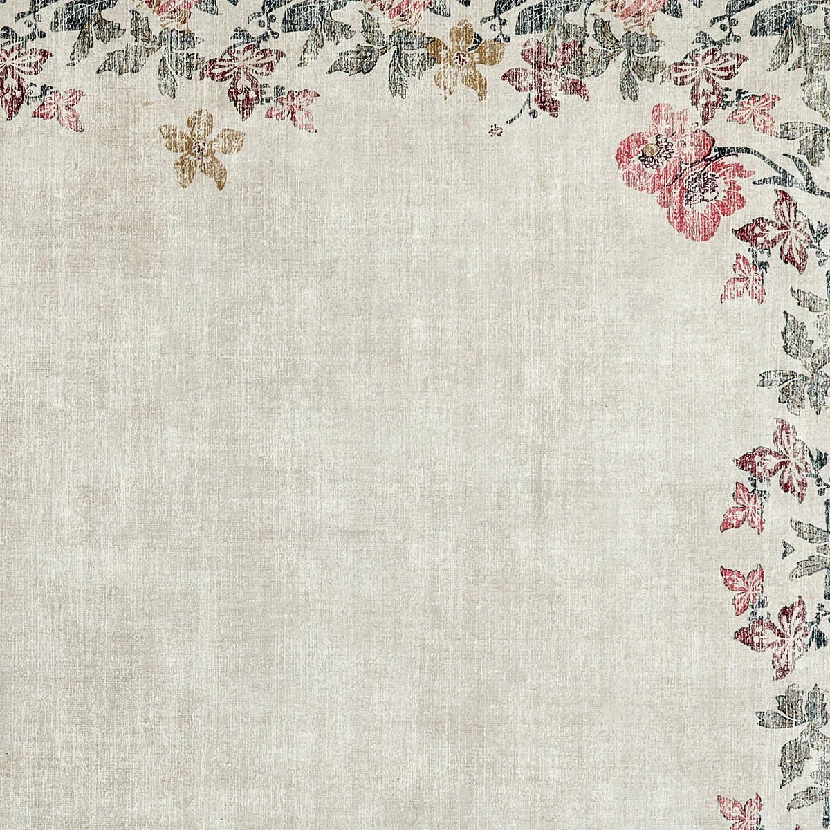 Hug Rug Eco-Washable Botanical Border Rug 120 x 185cm,160 x 230cm,185 x 275cm,75 x 220cm