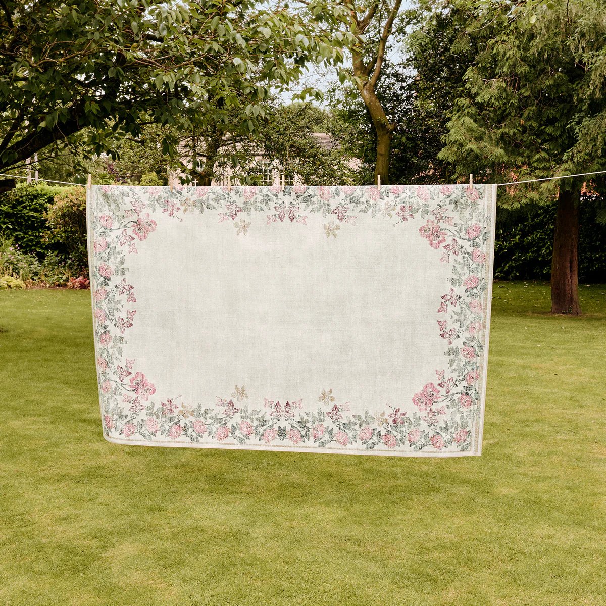 Hug Rug Eco-Washable Botanical Border Rug 120 x 185cm,160 x 230cm,185 x 275cm,75 x 220cm