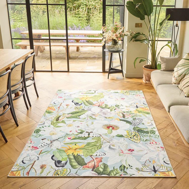 Hug Rug Eco-Washable Butterfly Blooms Rug 120 x 185cm,160 x 230cm,185 x 275cm,75 x 220cm