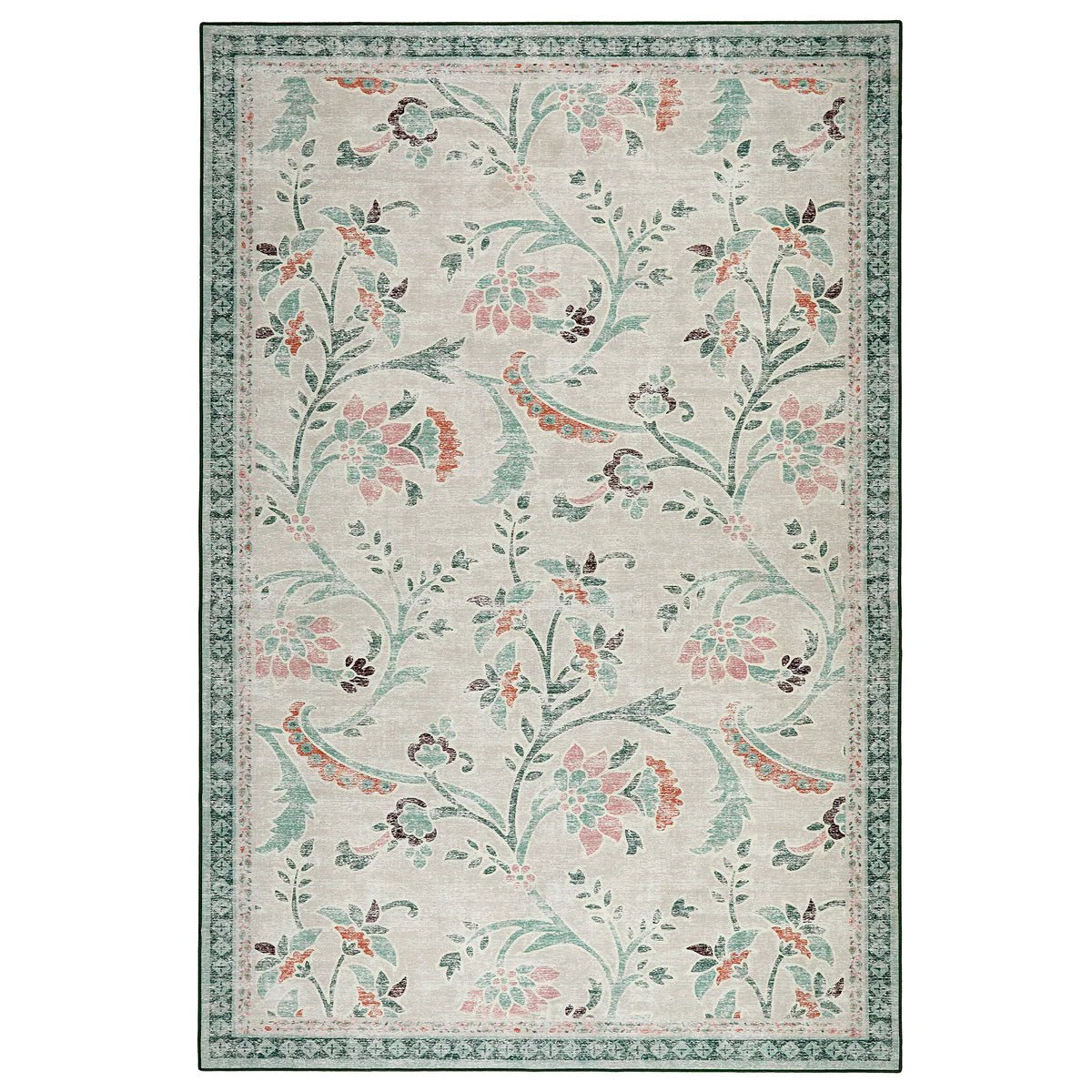 Hug Rug Eco-Washable English Floral Rug 120 x 185cm,160 x 230cm,185 x 275cm,75 x 220cm