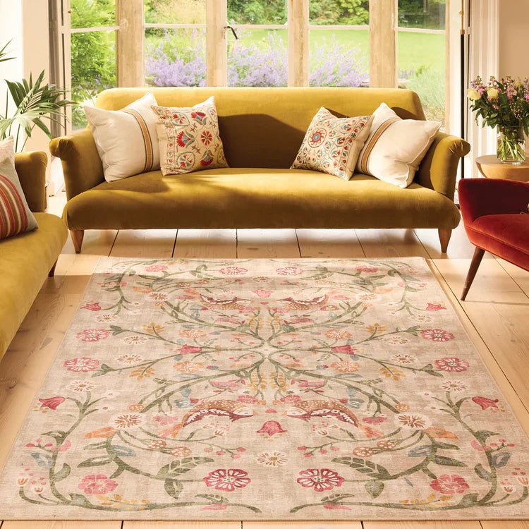 Hug Rug Eco-Washable Heritage Garden Rug 120 x 185cm,160 x 230cm,185 x 275cm,75 x 220cm