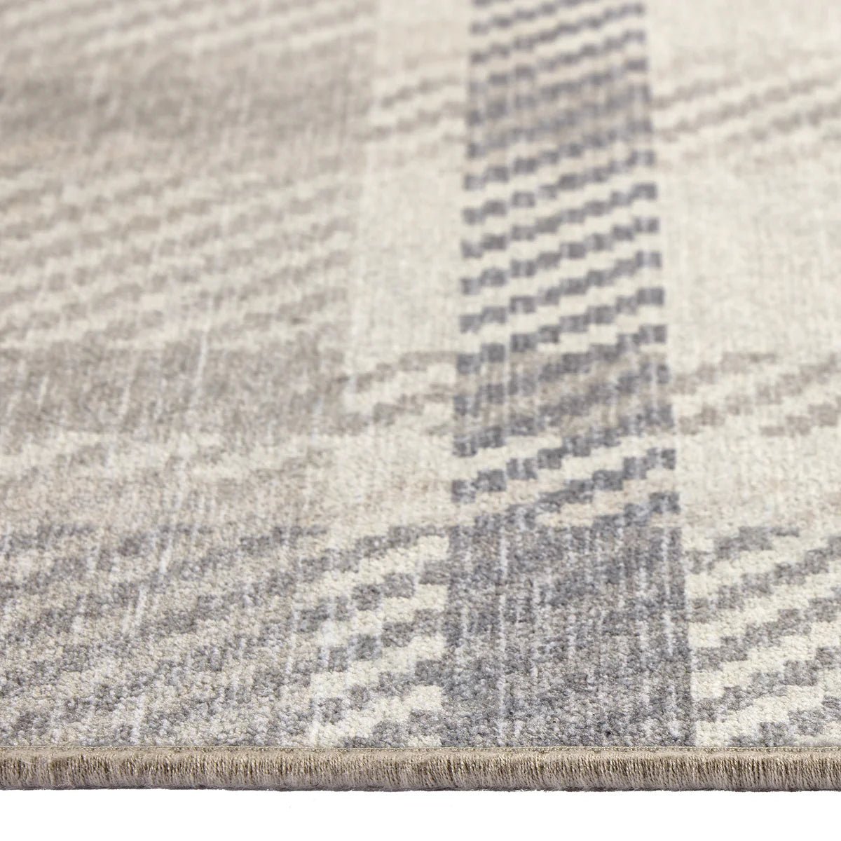 Hug Rug Eco-Washable Isla Plaid Neutral Rug 75 x 220cm,185 x 275cm,160 x 230cm,120 x 185cm