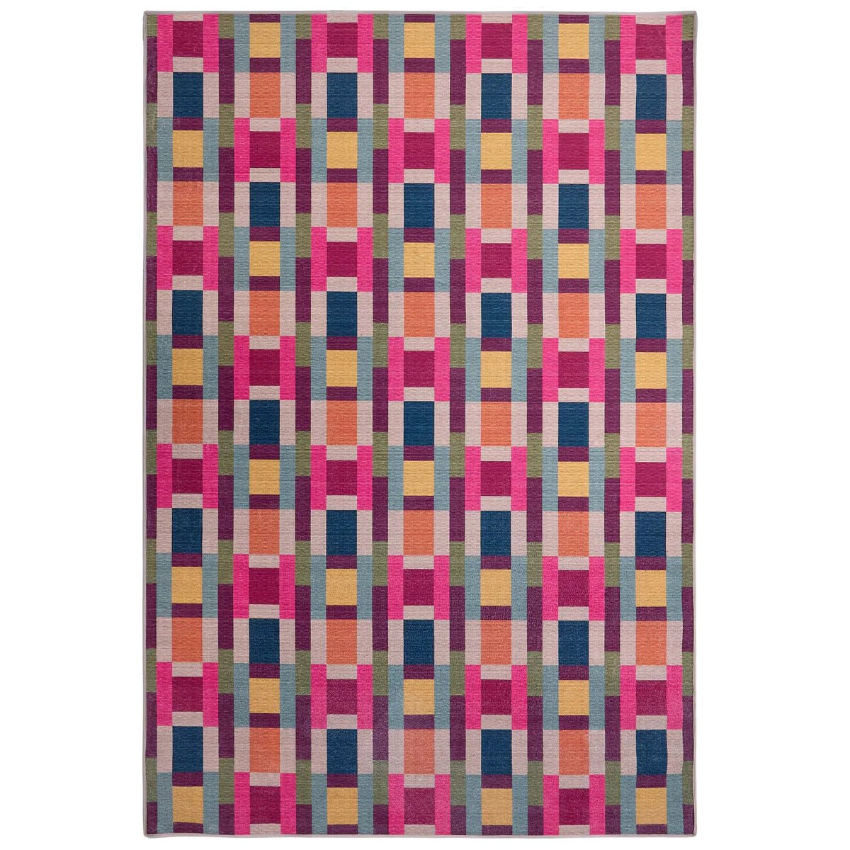 Hug Rug Eco - Washable Jude Geo Weave Bright Rug - Angela Reed -