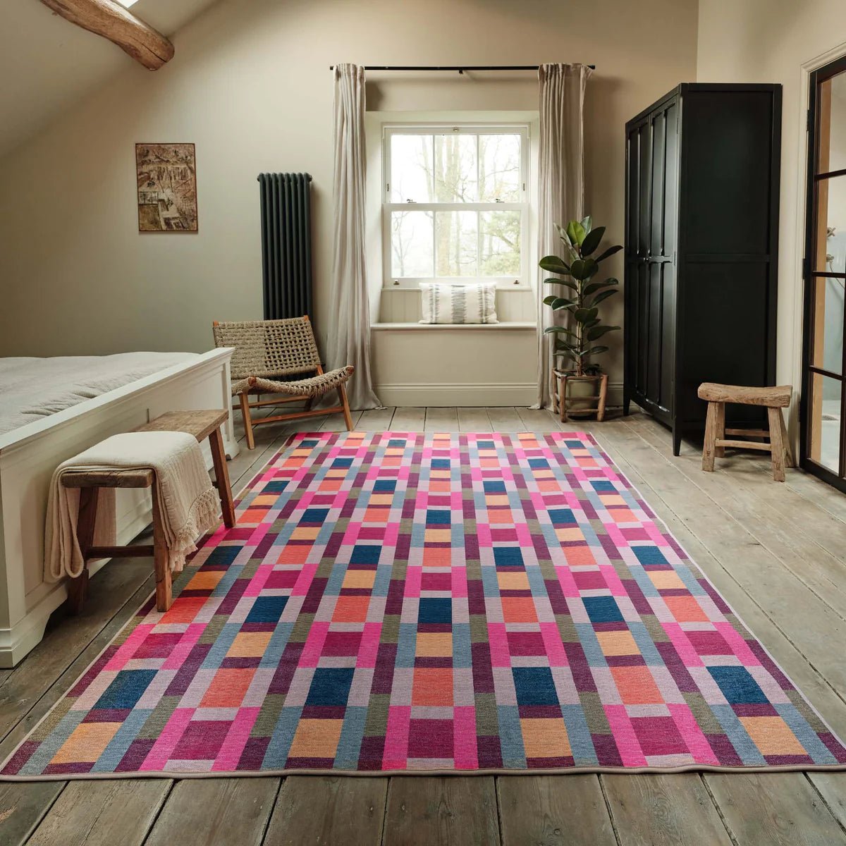 Hug Rug Eco - Washable Jude Geo Weave Bright Rug - Angela Reed -