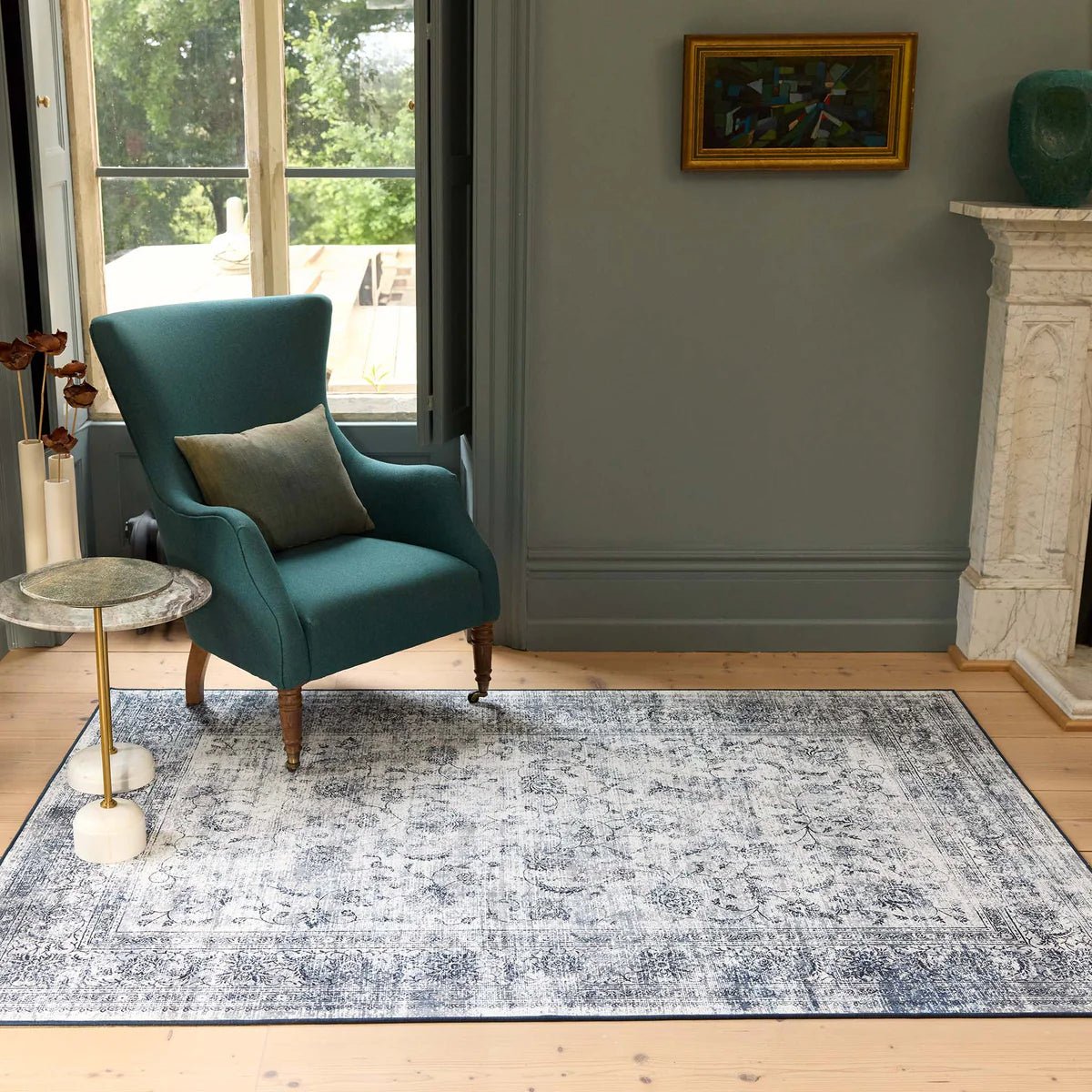 Hug Rug Eco-Washable Vintage Imperial Grey Rug 120 x 185cm,160 x 230cm,185 x 275cm,75 x 220cm