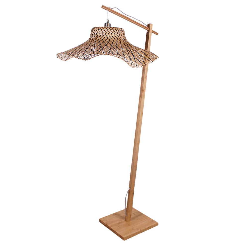 Ibiza Floor Lamp with Wavy Shade, Black
