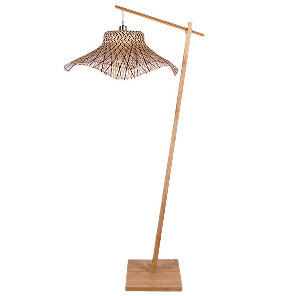 Ibiza Floor Lamp with Wavy Shade, Black